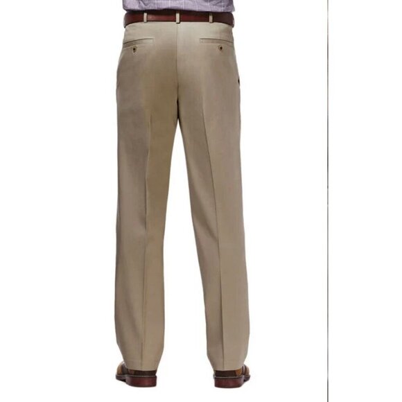 Haggar Mens Classic Fit Flat Front Premium No Iron Khaki Pants 38W X 31L NWT - Picture 5 of 6
